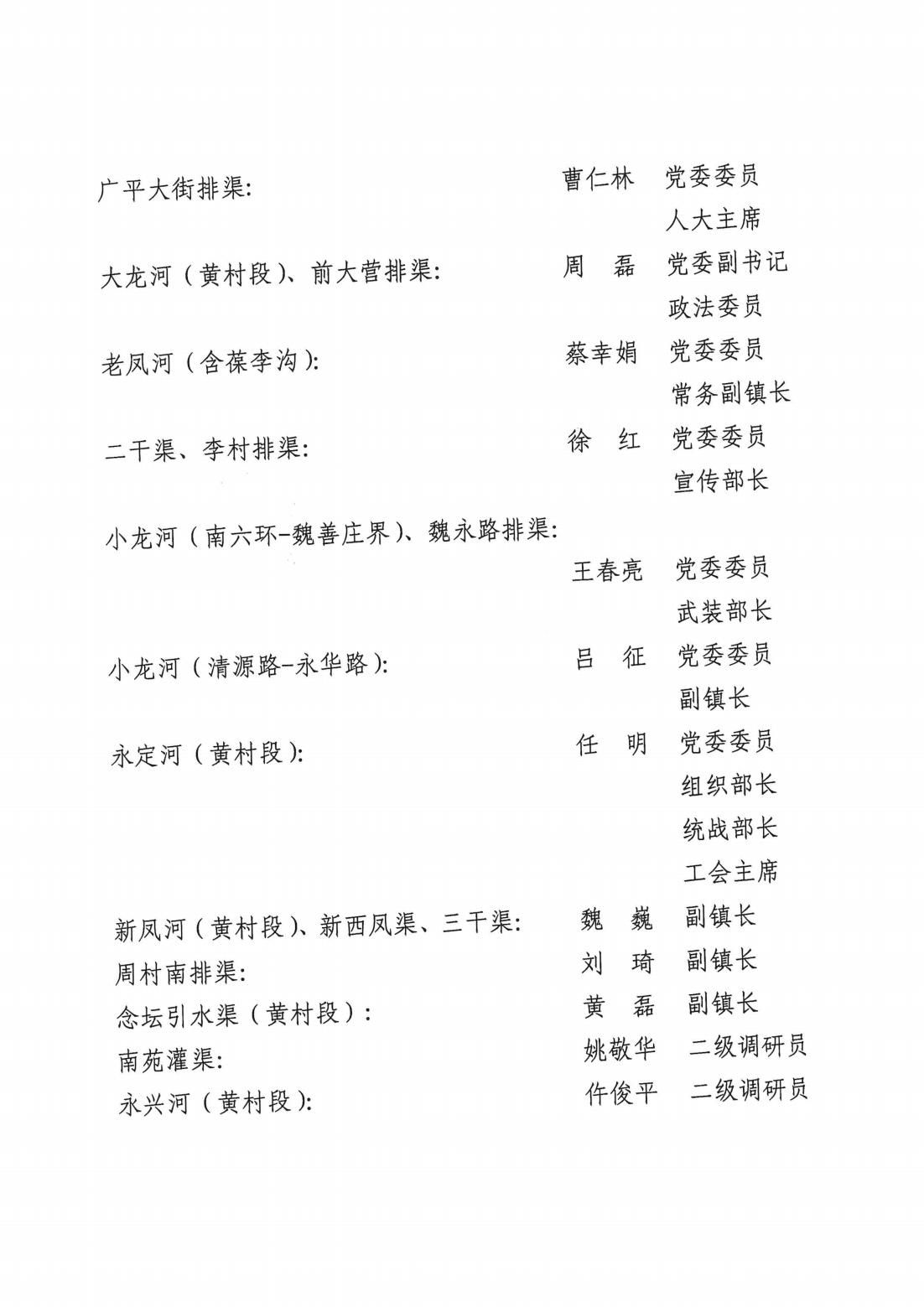 北京市大兴区黄村镇人民政府关于完善河长制组织体系的通知_01