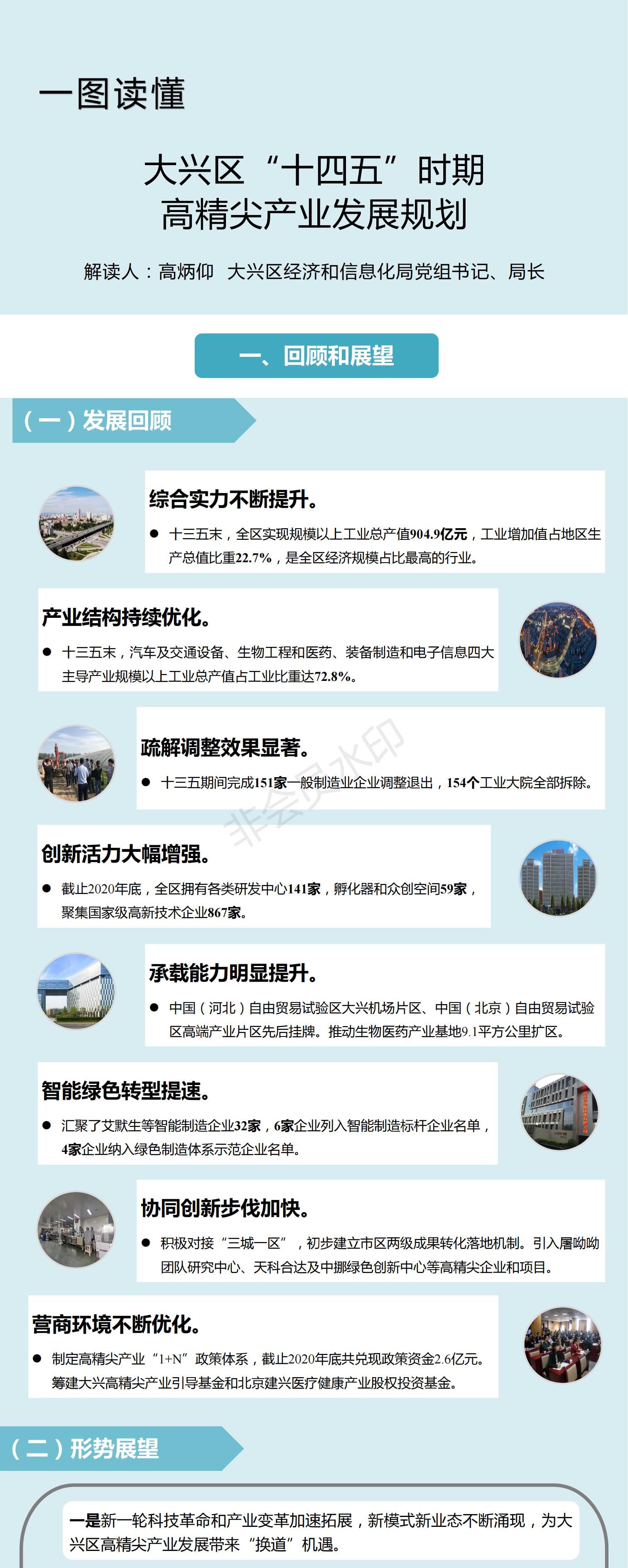 一图读懂：大兴区“十四五”时期高精尖产业发展规划图解_00